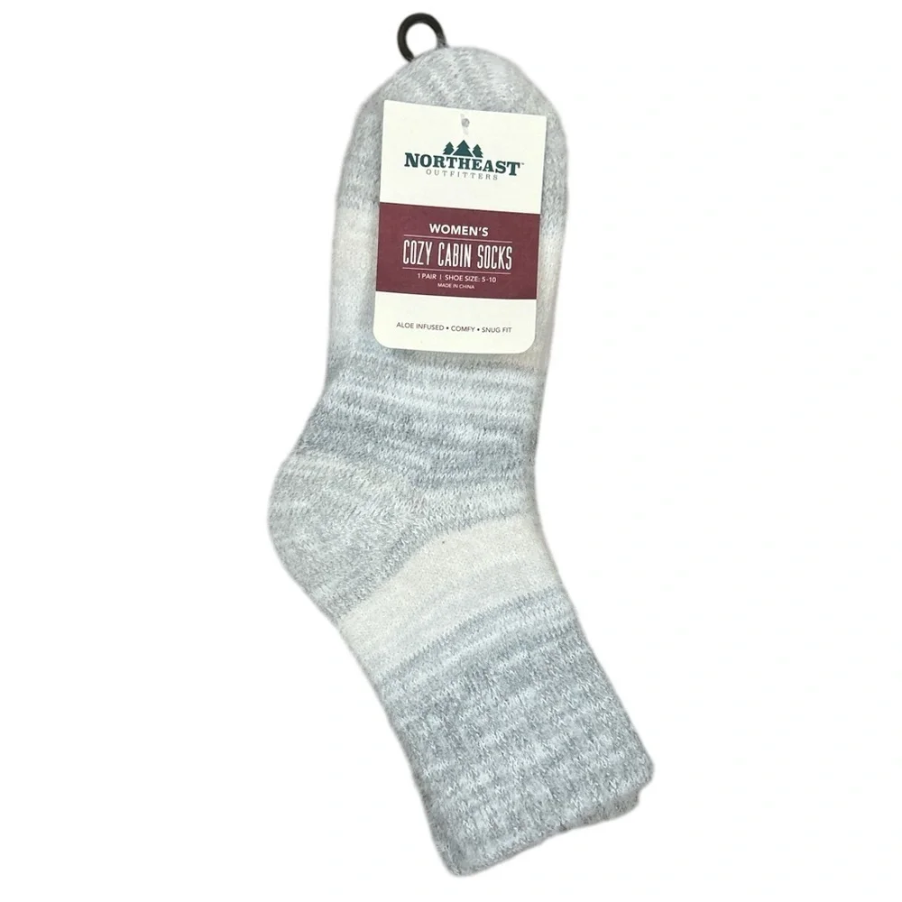 Northeast Outfitters Women’s Aloe Infused Cozy Cabin Socks - Mink Marl Crew